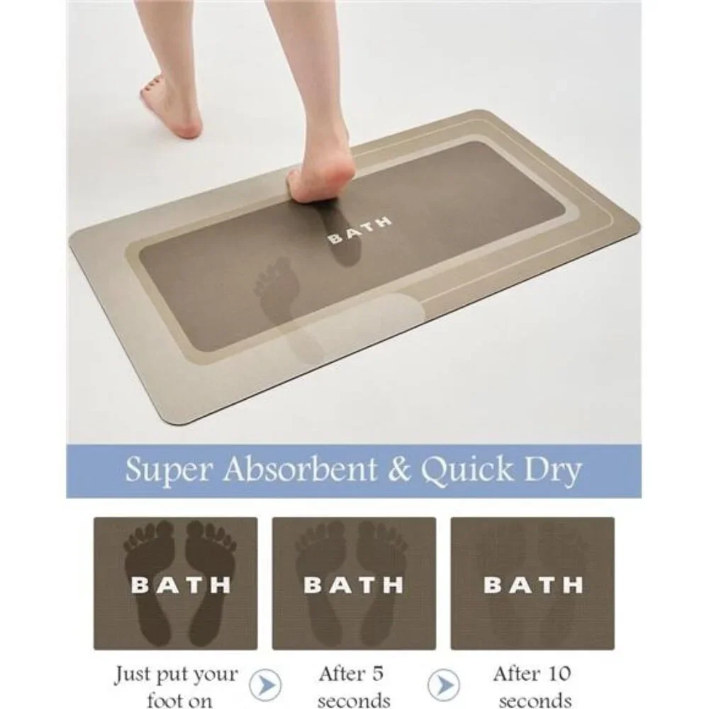 New Bath Mat-Bath Mat Rug Non Slip Super Absorbent Stain Resistant Quick Dry